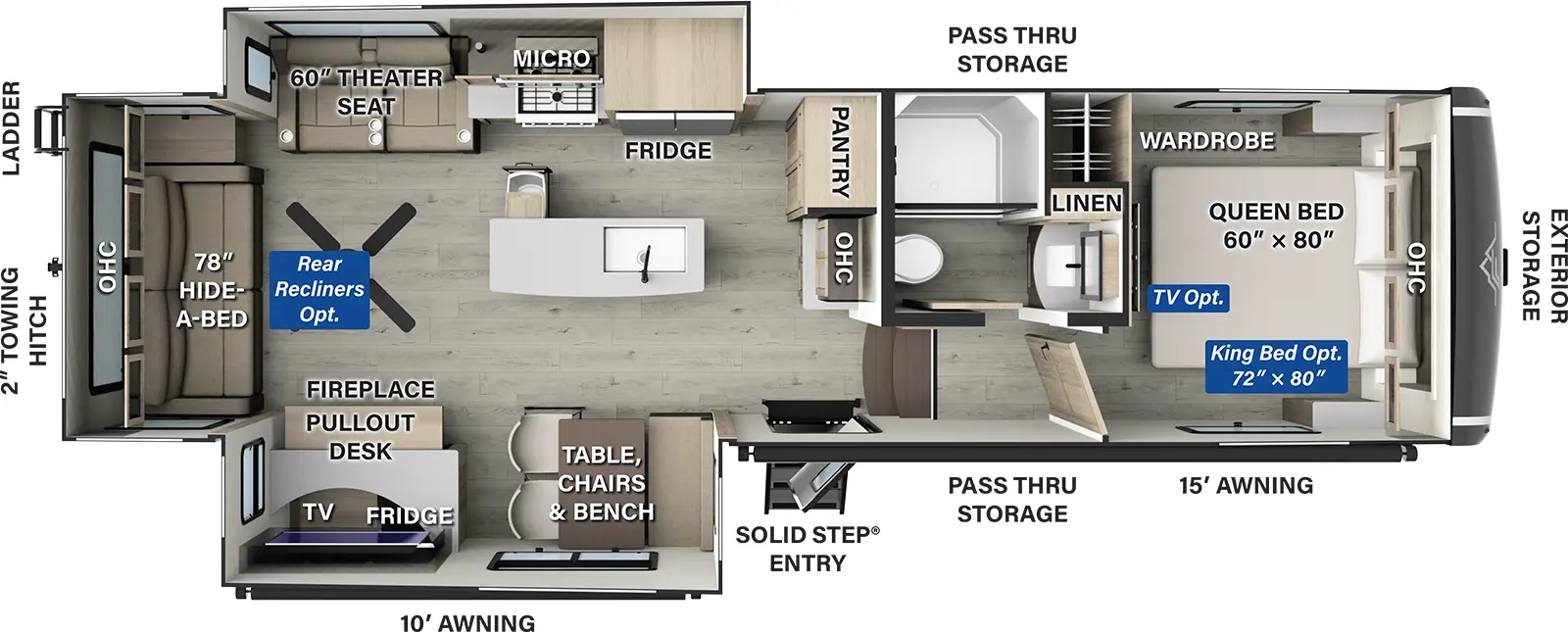 Flagstaff Classic Fifth Wheels F331RL Floorplan